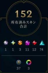 チャンピオン172体/スキン合計152/LOL用アカウント販売